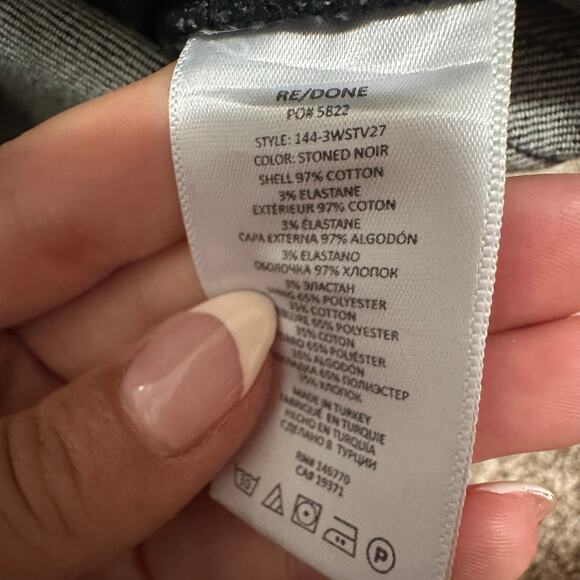 RE/DONE Women's Originals 70's Stove Pipe Size 29 In Stoned Noir - Picture 11 of 12